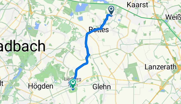 Waldstraße, Kaarst nach Schloßstraße, Korschenbroich