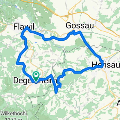 Radtour auf der Herzroute - Etappe 11 von Degersheimüber Wolfertswil, Flawil und Herisau
