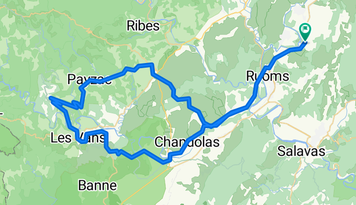 Brücke von Chambonas 75 km reicht