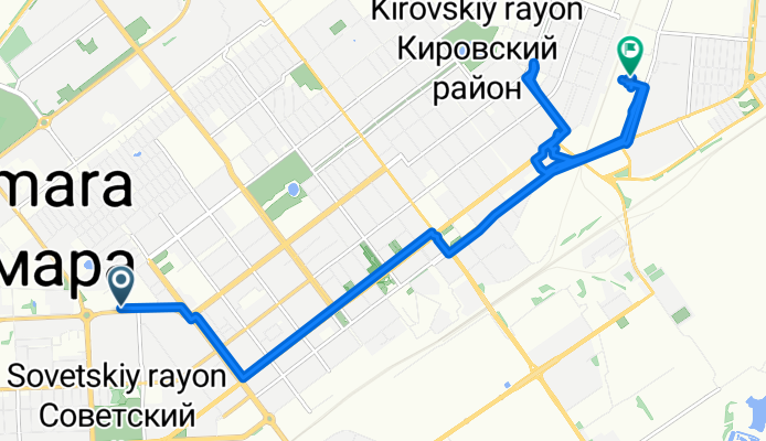 улица Антонова-Овсеенко, Самара до Товарная улица, Самара