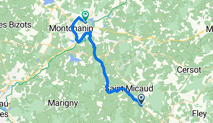 Route de Montchanin, Le Puley to Route du Pont Jeanne Rose, Montchanin