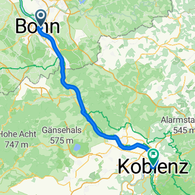Friedrich-Breuer-Straße, Bonn nach Jesuitengasse, Koblenz