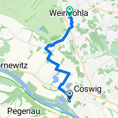 Coswig, Coswig naar Dresdner Straße, Weinböhla
