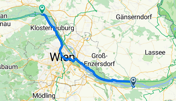 From Haslau-Maria Ellend to Klosterneuburg