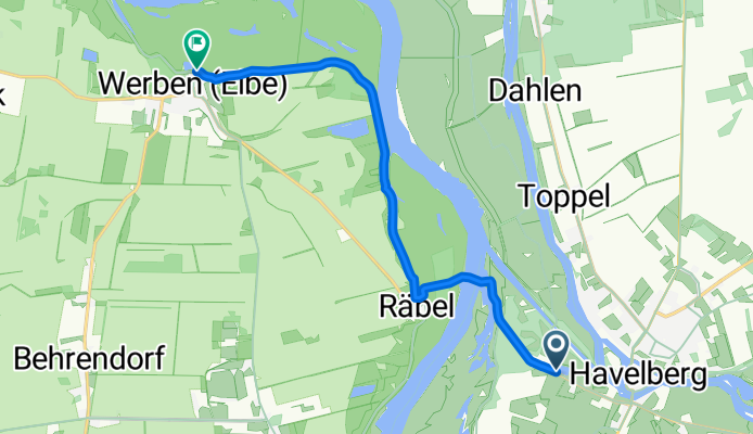 Elberadweg Querung Werben–Havelberg