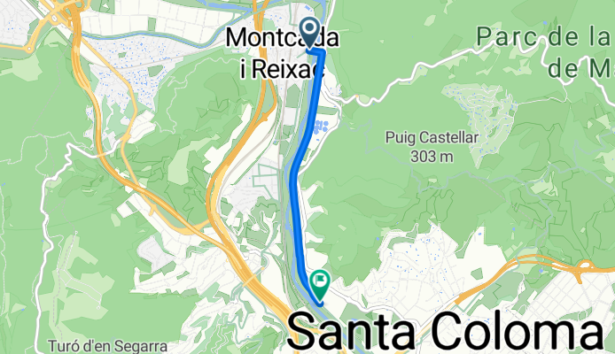 Ruta Mediterrà nia: Montcada i Reixac → Santa Coloma de Gramenet