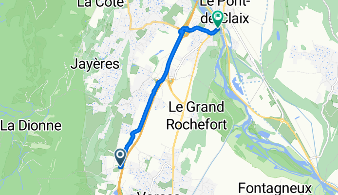 Véloroute de la traversée des Alpes: Le Pont-de-Claix → Allières-et-Risset