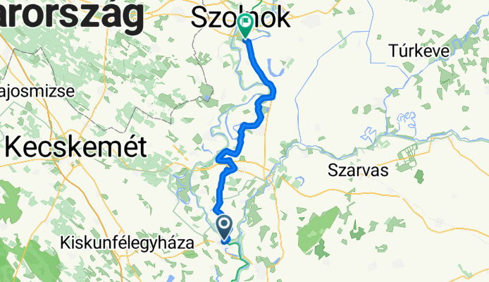 EuroVelo 11 - Kelet-európai útvonal - Magyarországi szakasz - Szolnok–Csongrád