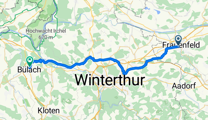 Studenland–Töss-Römer-Route: Frauenfeld to Bülach