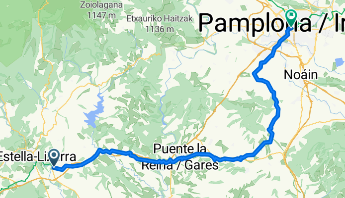 EuroVelo 1 Atlantic Coast: Villatuerta to Pamplona (Primer Ensanche)