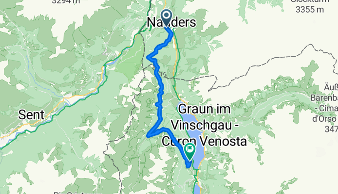 Fimberpass - Val d'Uina - Reschenpass: Nauders - Graun im Vinschgau