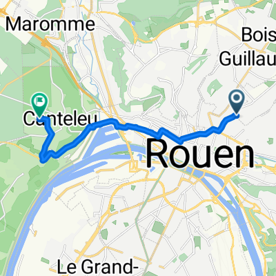 Rue Quesney, Rouen à Rue de la Béguinière, Canteleu