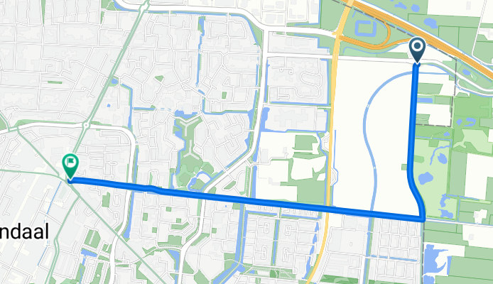 Doorfietsroute Ede-Veenendaal - hoofdroute