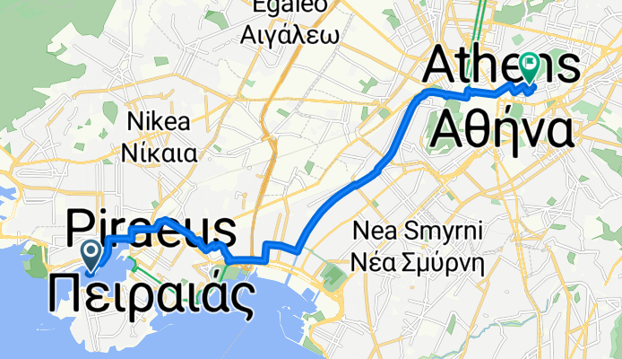 Λιμάνι Πειραιά, Piraeus to Στρατιωτικού Συνδέσμου, Athens