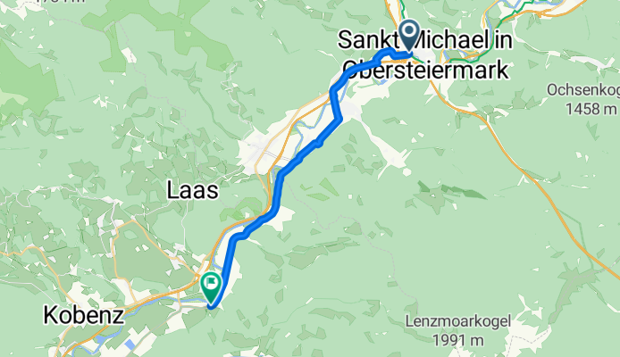 Murradweg linkes Ufer: Sankt Michael in Obersteiermark – Sankt Lorenzen bei Knittelfeld