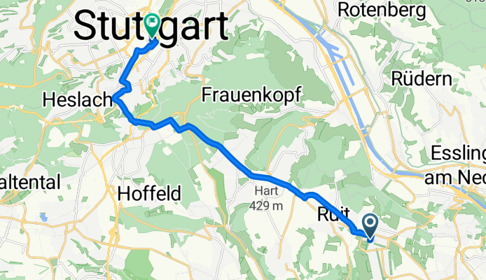 OF über Waldau bis Dorotheenstr. Stuttgart