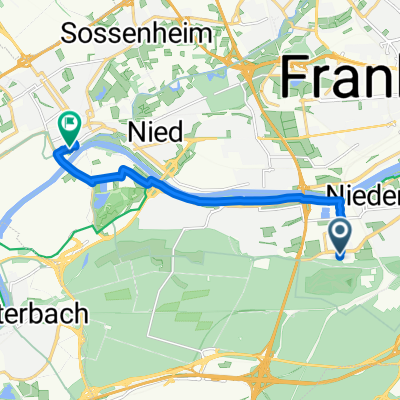 Lyoner Straße, Frankfurt am Main nach Burggraben, Frankfurt am Main