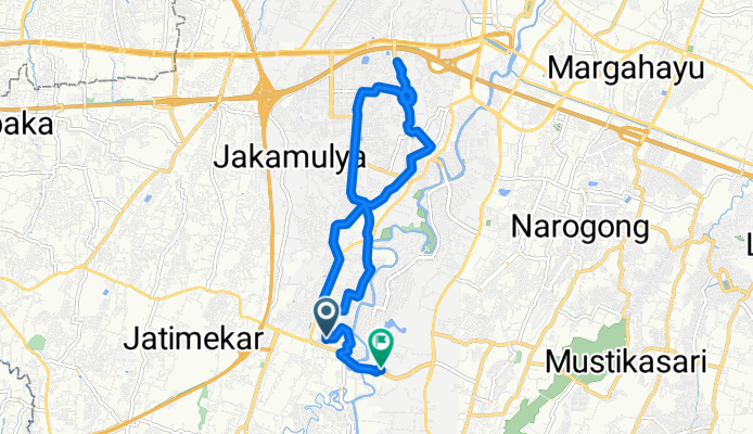 PX49+64G to Jalan Raya Bojong Menteng No.