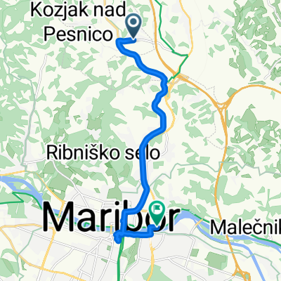 Gradiška, Pesnica pri Mariboru to Oreško nabrežje, Maribor