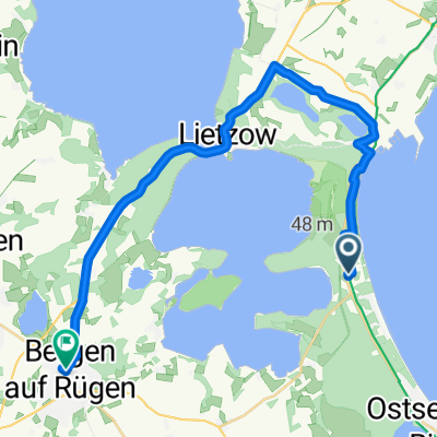 Proraer Allee, Binz nach Bahnhofstraße, Bergen auf Rügen