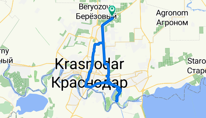 Сиреневая улица, Городской Округ Краснодар до Сиреневая улица, Городской Округ Краснодар