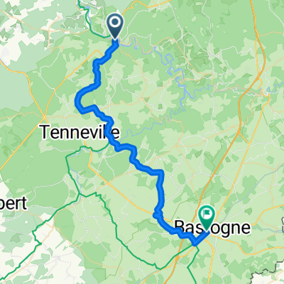 Quai de l'Ourthe, La Roche-en-Ardenne naar Avenue de la Gare, Bastenaken