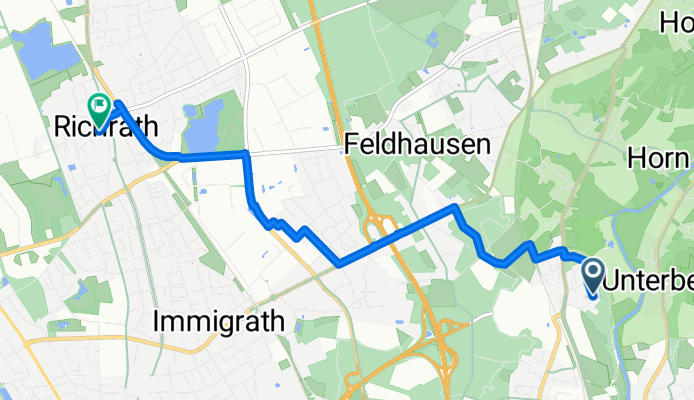 Kiefernstraße, Leichlingen (Rheinland) nach Wolfhagener Straße, Langenfeld (Rheinland)