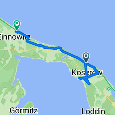 Am Strande, Koserow nach Dünenstraße, Zinnowitz