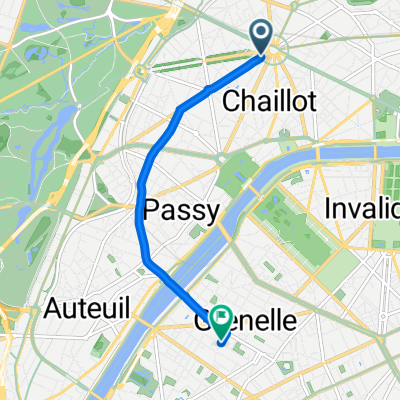 Rue de Presbourg, Paris à Rue de Lourmel, Paris