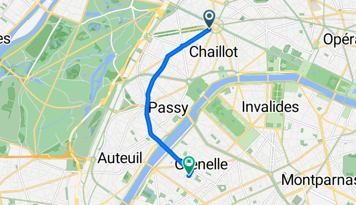 Rue de Presbourg, Paris à Rue de Lourmel, Paris