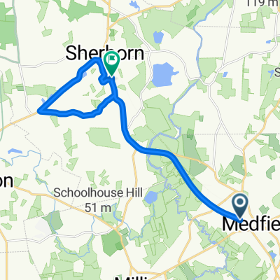 Frairy St, Medfield to S Main St, Sherborn