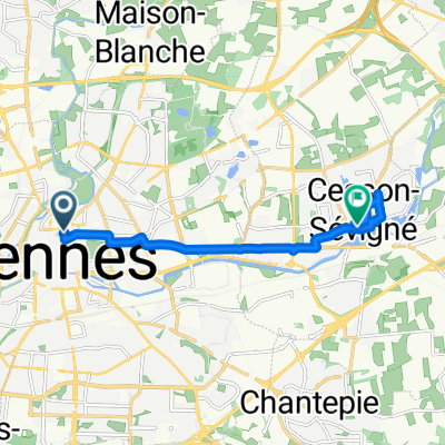 Rue de Robien, Rennes à Rue Saint-Martin, Cesson-Sévigné