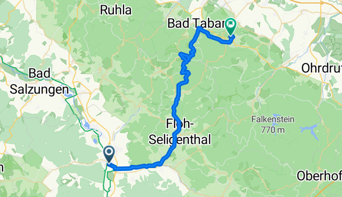 Route nach Brotterode-Trusetal