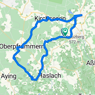 Route zu Wirtshaus Taglaching