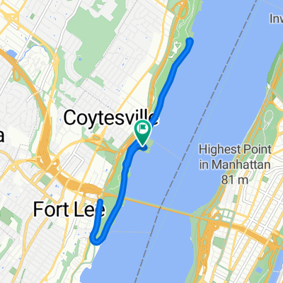 E of Hudson Terr, Fort Lee to E of Hudson Terr, Fort Lee