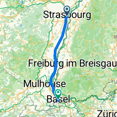 Route de l'Hôpital, Strasbourg to Marktplatz, Basel