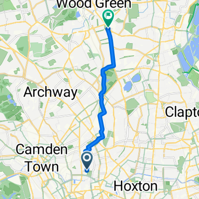 Hemingford Road, London to West Green Road, London