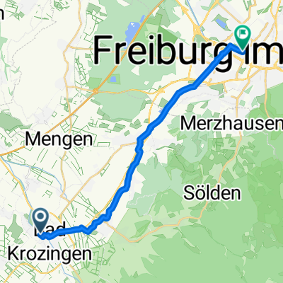 Schlatter Straße, Bad Krozingen nach Stürtzelstraße, Freiburg im Breisgau