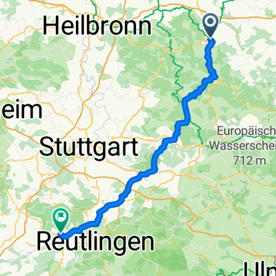Route nach Tübingen