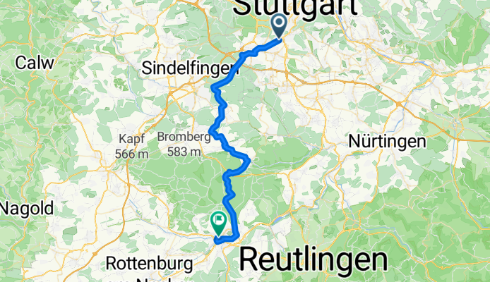 Laustraße, Stuttgart nach Innenstadt, Tübingen