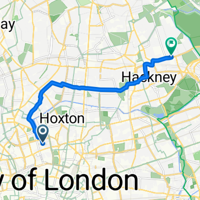 Ironmonger Row, London to Glyn Road, London