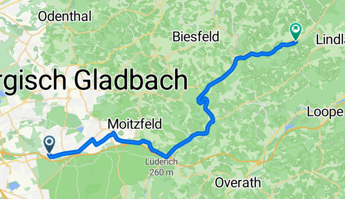 In der Auen, Bergisch Gladbach to Bergischer Panoramasteig, Lindlar
