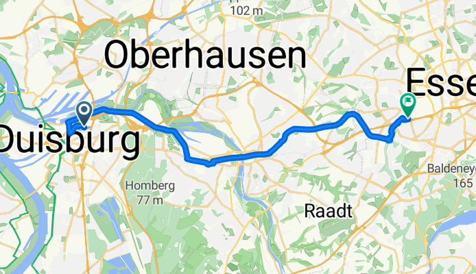 Schifferstraße, Duisburg nach Am Alfredspark, Essen