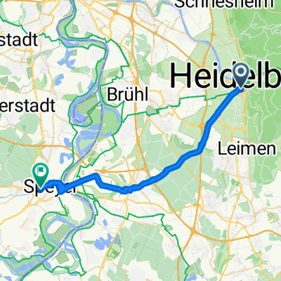 Zähringerstraße, Heidelberg nach Vincentiusstraße, Speyer