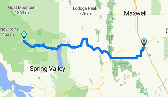 Williams to Bartlett Springs