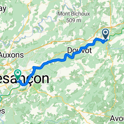 Le Quai du Canal, Baume-les-Dames nach Rue Mégevand, Besançon