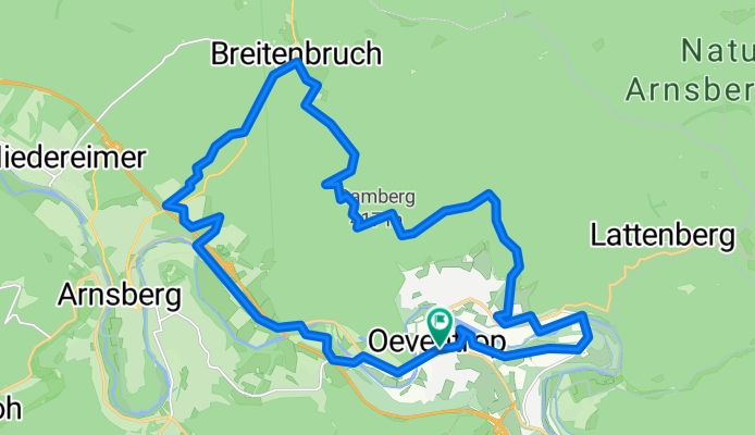 Oeventrop, Uentrop, Gut Wichel, Schreppenberg, Breitenbruch, Plackweg, Glösinger Handweiser, Oeventrop, Wildshausen, Oeventrop.