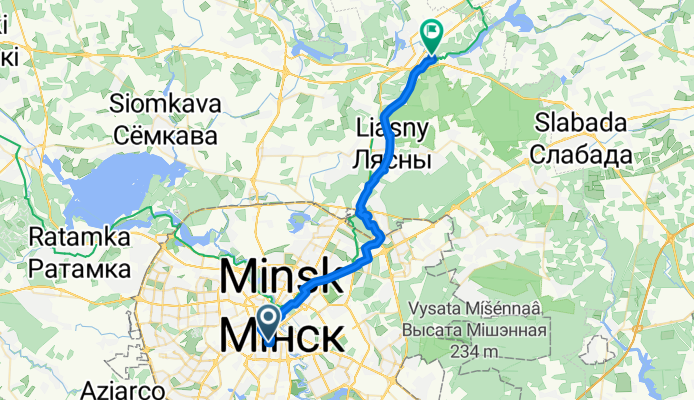 Октябрьский, Минск до Острошицко-Городокский