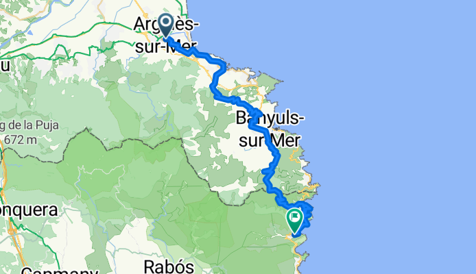 Avenue de la Libération, Argelès-sur-Mer to Carrer Labrun, Colera