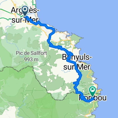 Avenue de la Libération, Argelès-sur-Mer to Carrer Nostra Senyora de Montserrat, Portbou